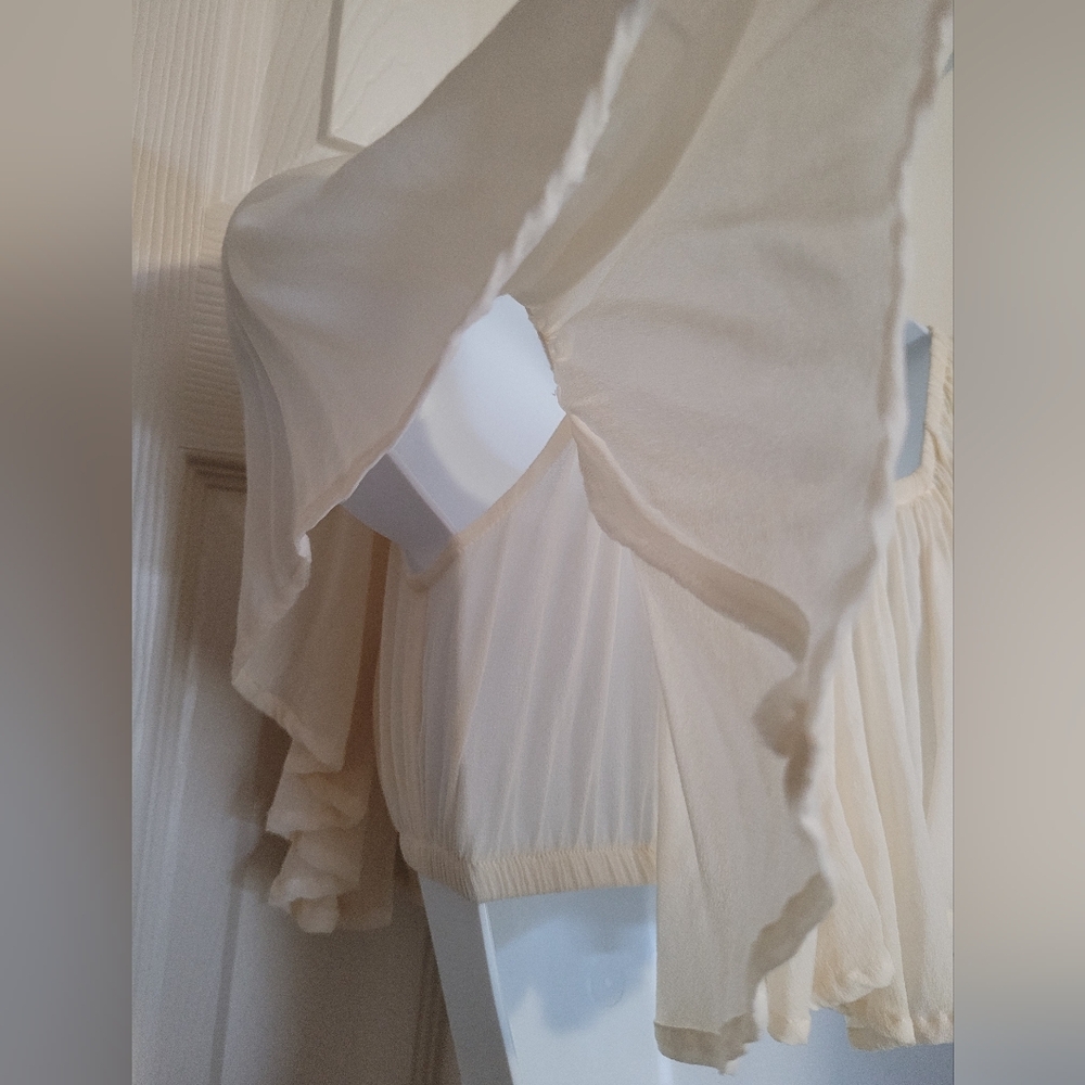 Reformation Flutter Crop Top - Cream, Sz XS - EUC - Picture 6 of 10